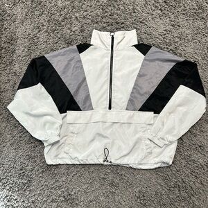 Stylish Black and Gray Windbreaker Jacket